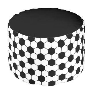 Adapted Soccer Ball pattern Black White Pouf