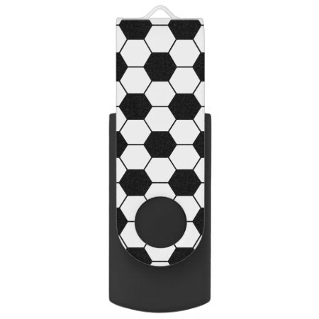 Adapted Soccer Ball Pattern Black White Usb Flash Drive