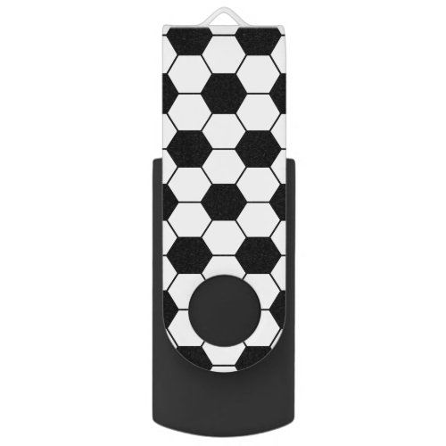 Adapted Soccer Ball pattern Black White USB Flash Drive