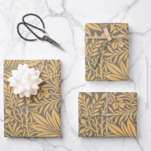 Adapted William Morris luckspur wrapping paper