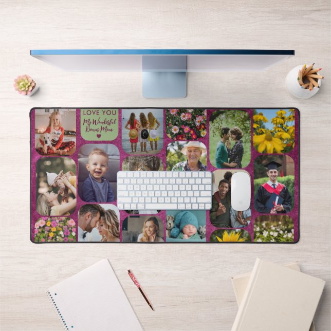     Add 17 Photos Modern Purple Love You Bonus Mom Desk Mat (Office 1)