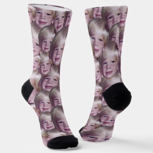 Add 1 Floating Head Photo All Over Pattern Socks