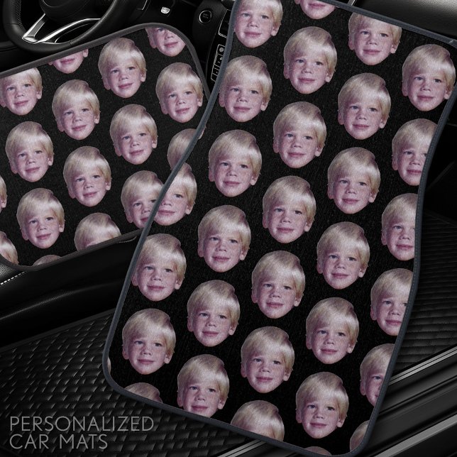 Add 1 Floating Head Photo Half Drop Pattern black Car Floor Mat (Customized Car Mats)