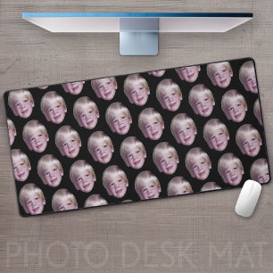 Add 1 Floating Head Photo Half Drop Pattern black Desk Mat