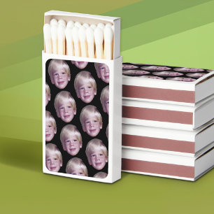 Add 1 Floating Head Photo Half Drop Pattern black Matchboxes