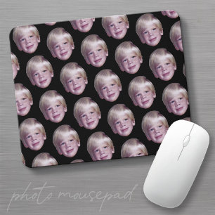 Add 1 Floating Head Photo Half Drop Pattern black Mouse Pad