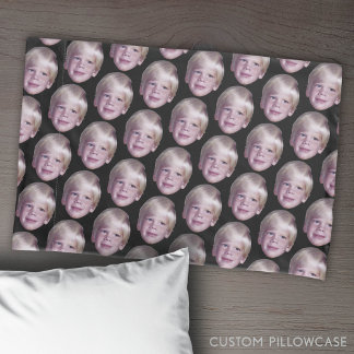 Add 1 Floating Head Photo Half Drop Pattern black Pillow Case