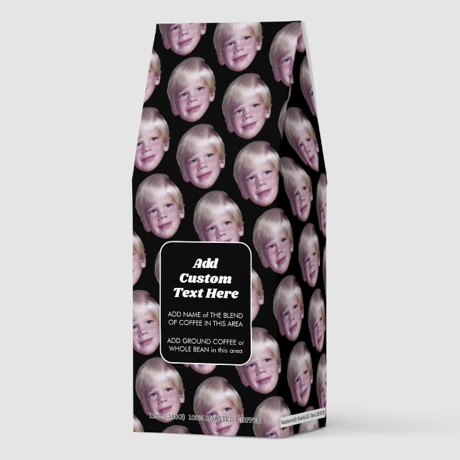 Add 1 Floating Head Photo Half Drop Pattern black Roasted Coffee (Front)