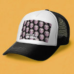 Add 1 Floating Head Photo Half Drop Pattern black Trucker Hat<br><div class="desc">A png file with your head cropped works best.

A floating head makes this a fun and festive design to give out as a gift or birthday favor. If you have the skills,  you can replace this photo with your photo.</div>