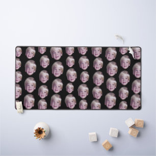 Add 1 Floating Head Photo - Random Pattern black Desk Mat