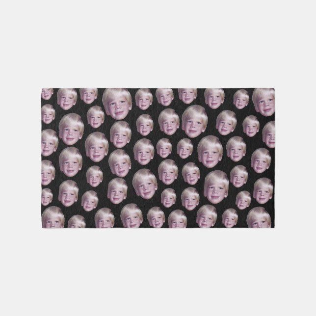 Add 1 Floating Head Photo - Random Pattern black Rug (Front)