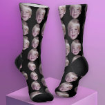 Add 1 Floating Head Photo - Random Pattern black Socks<br><div class="desc">A png file with your head cropped works best.

A floating head makes this a fun and festive design to wear this holiday season. If you have the skills,  you can also replace this photo with your photo.</div>