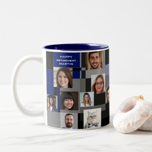 Add 20 Photos Modern Colleague Retirement Farewell Two_Tone Coffee Mug