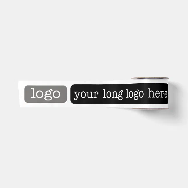 Add 2 Logos on White Background Satin Ribbon | Zazzle