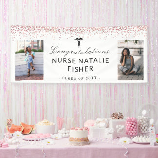 Add 2 Photo Script Congratulations Nurse Graduate Banner