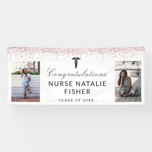 Add 2 Photo Script Congratulations Nurse Graduate Banner