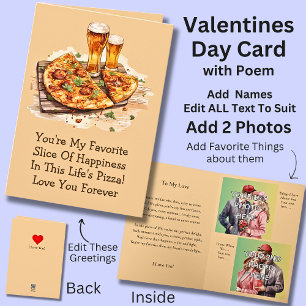 Add 2 Photo's, Favorite Slice Happiness Valentines Card