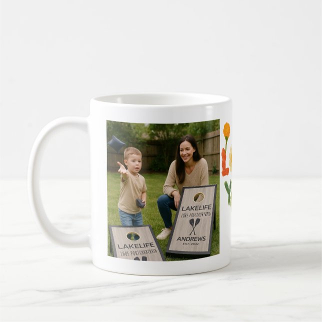 Add 2 Photos - Simple Collage on both sides Coffee Mug (Left)