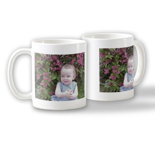 Add 2 Photos _ Simple Collage on both sides Coffee Mug