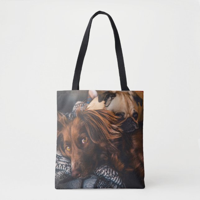 Add 2 Sided Pet Photo Tote Bag (Front)