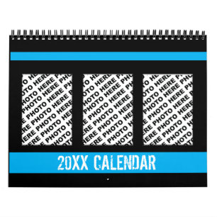 Add 34 Photos In One Calendar Blue Black