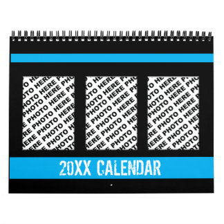 Add 34 Photos In One Calendar Blue Black