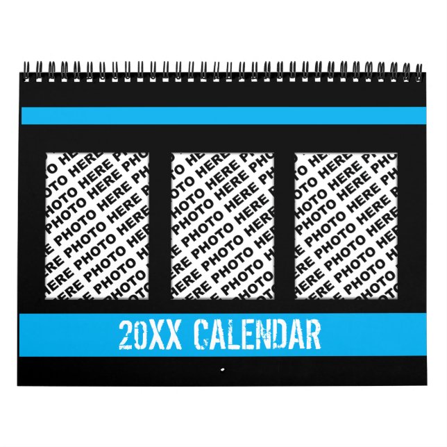 Add 34 Photos In One Calendar Blue Black (Cover)