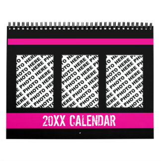 Add 34 Photos In One Calendar Pink Black