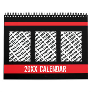 Add 34 Photos In One Calendar Red Black