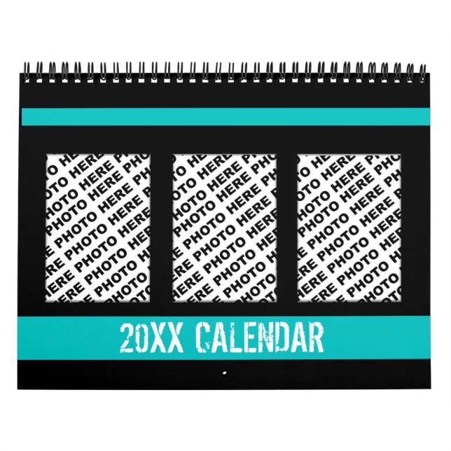 Add 34 Photos In One Calendar Teal Black (Cover)