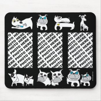 Add 3 Photos Mousepad White Dogs by pixibition at Zazzle