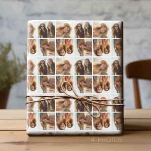 Add 4 of your favorite photos - Crazy Pattern Wrapping Paper
