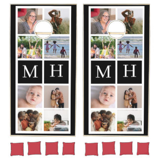 Add 8 photo collage Family  Cornhole Set
