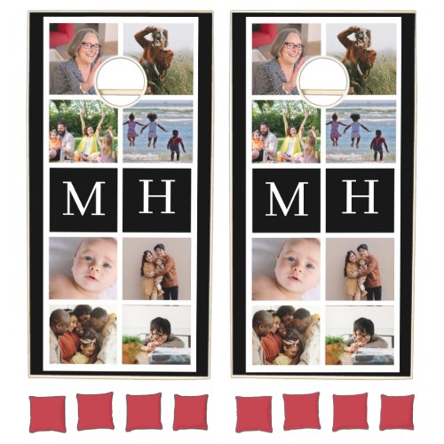 Add 8 photo collage Family  Cornhole Set