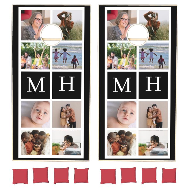 Add 8 photo collage Family  Cornhole Set (Set)