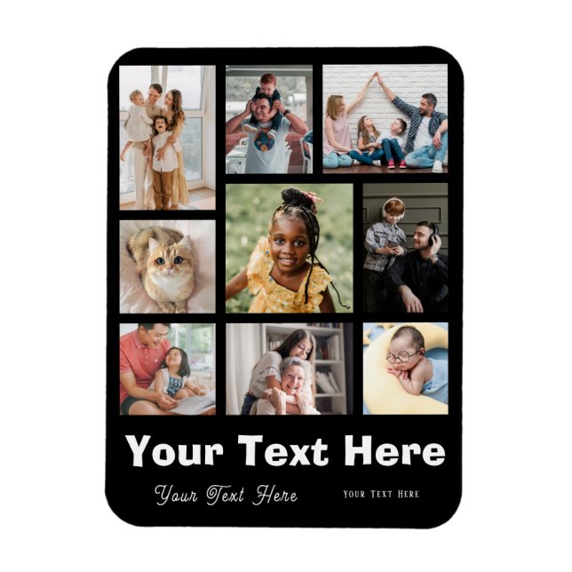 Add 9 photos and your favorite caption magnet (Vertical)
