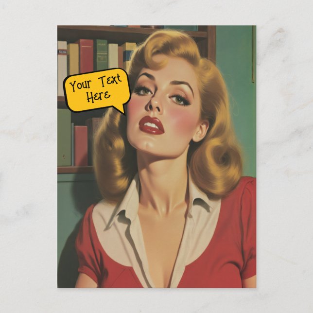 Add a Caption Retro Glamour Holiday Postcard (Front)