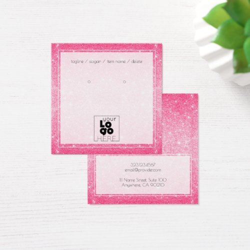 Add A Logo Hot Pink Glitter Earring Display Card