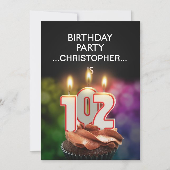 Add a name, 102nd Birthday party Invitation (Front)