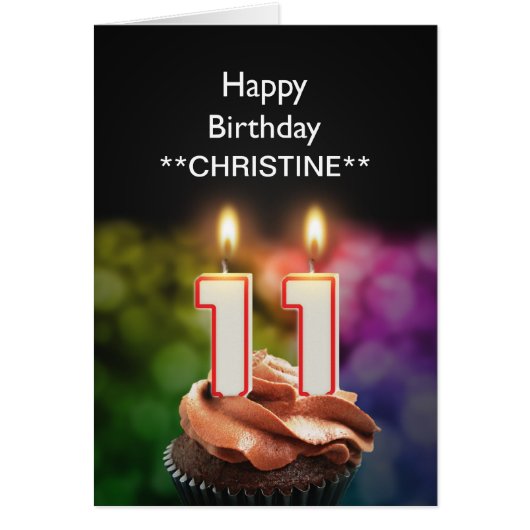 Add a name, 11th birthday card (Front)