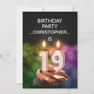 Add a name, 19th Birthday party Invitation