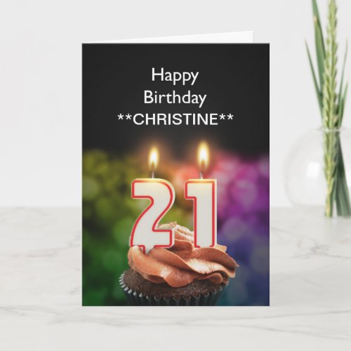 Add a name 21st birthday card