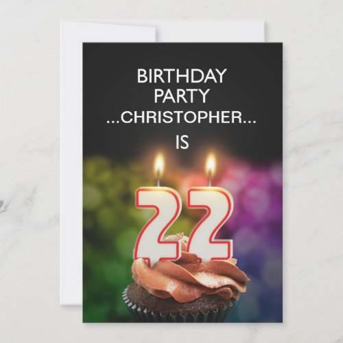 Add a name 22nd Birthday party Invitation