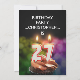 Add a name, 27th Birthday party Invitation