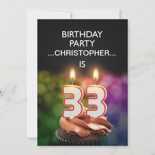 Add a name 33rd Birthday party Invitation