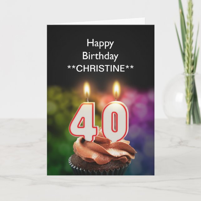 Add a name, 40th birthday card (Front)