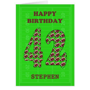 Add A Name 42nd Birthday Footballs  Cards