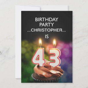 Add a name, 43rd Birthday party Invitation