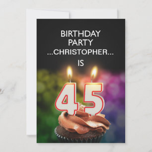Add a name, 45th Birthday party Invitation