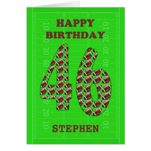 Add A Name 46th Birthday Footballs  Cards